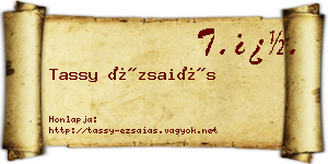 Tassy Ézsaiás névjegykártya